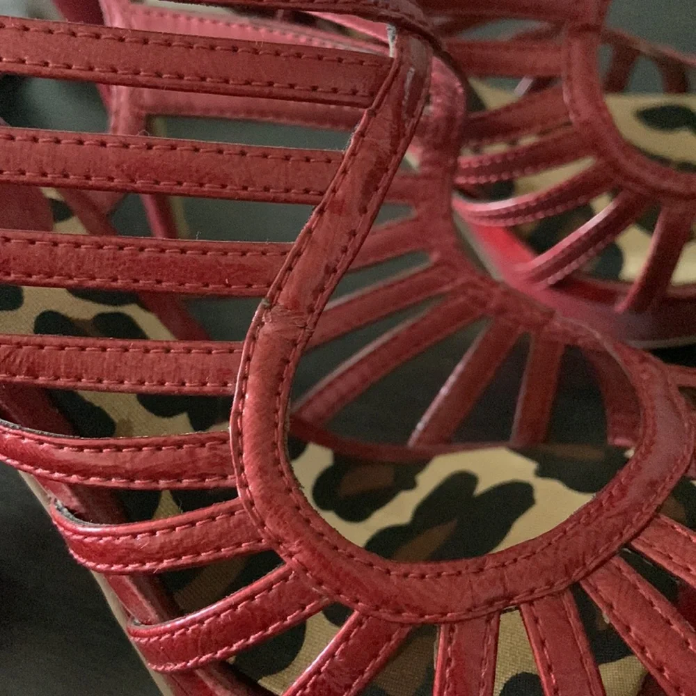 Carlos Red Strappy Heels - Picture 6 of 9